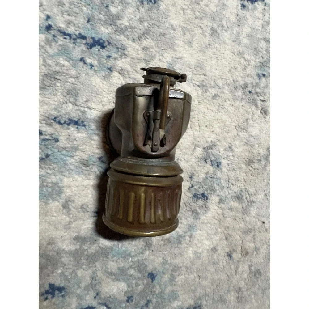 Vintage Justrite Brass Auto-Lite Carbide Coal Miner's Head Lamp Collectable